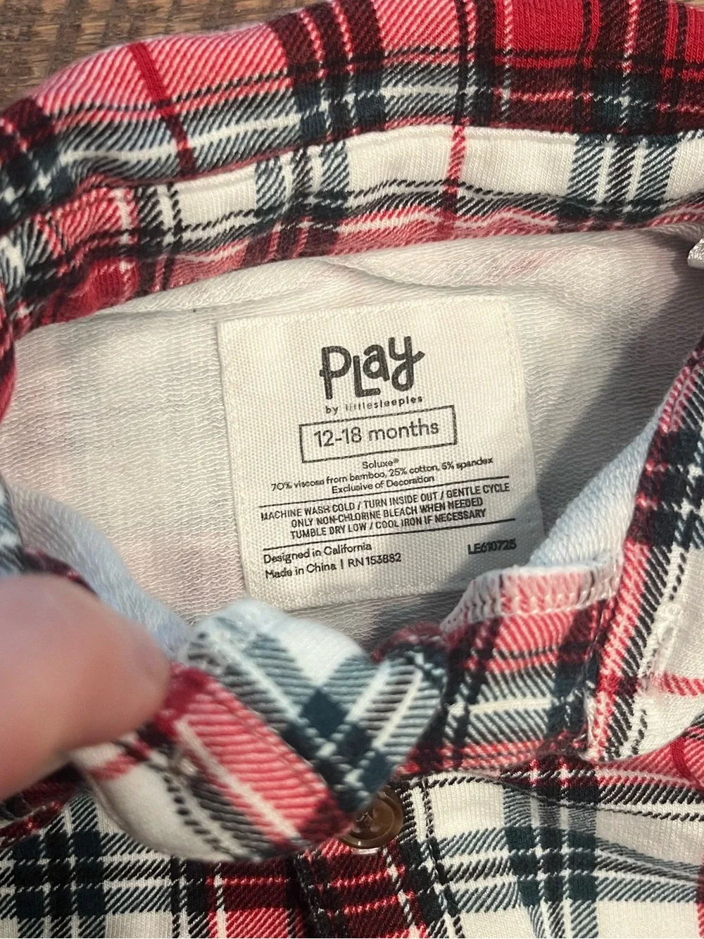 Little Sleepies Red Plaid Long-Sleeve Kids Shirt